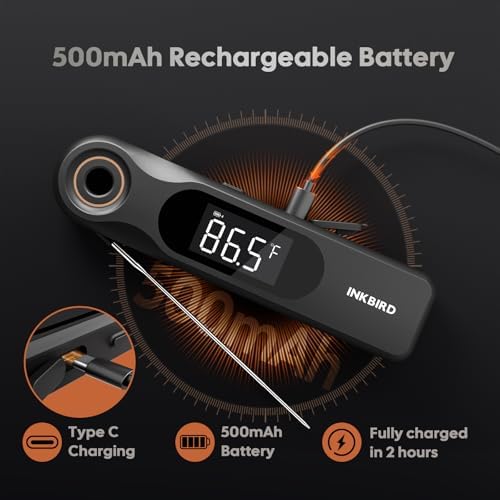 INKBIRD Rechargeable Instant Read Thermometer, 1.8mm Probe