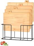 Bamboo Cutting Board Set with Meatal Stand, Lexda 4PCS Eco-Friendly