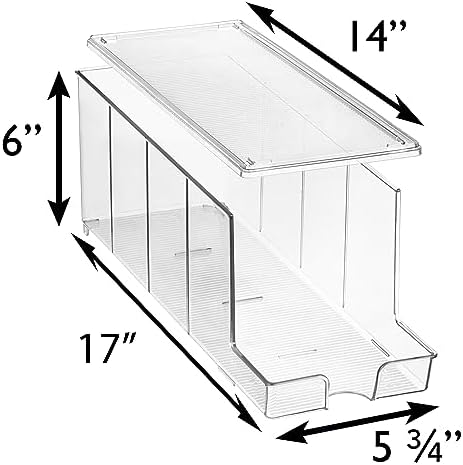 ClearSpace Soda Can Organizer Dispenser for Refrigerator, 12 Can, 2 Pack