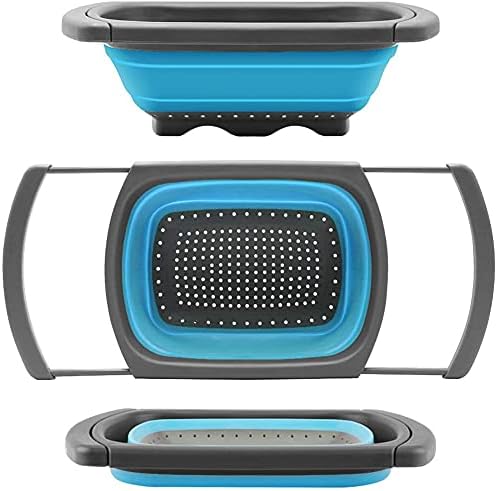 Alnicov Silicone Collapsible Colander,Colander Strainer Over The Sink