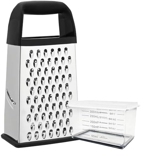 XL4-Sided Cheese Grater for Kitchen With Container- 100% BPA-Free