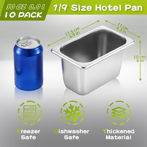Thenshop 10 Pcs 1/9 Metal Hotel Steam Table Pan 4" Deep, American