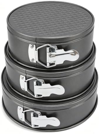 HERCHR Springform Pan, Pack of 3 Cheesecake Pans with Removable Bottom