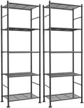 Sakugi 2-Pack 5-Tier Metal Storage Shelves, 18.4"x12.6"x57.4", Black