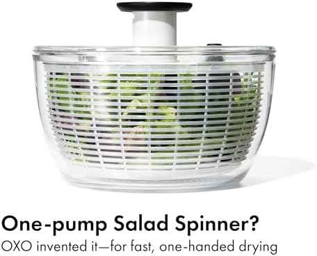 OXO Good Grips 6.22 Qt Salad Spinner, Vegetable Washer with Bowl &