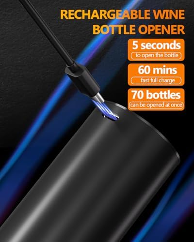 Fathers Day Gift Rechargeable Electric Wine Opener Set – 4-in-1 Wine