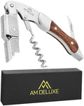Waiters Corkscrew Wine Opener - Double-Hinged Fulcrum 3-In-1 Cork