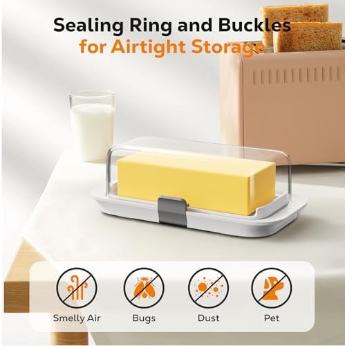 Pisol Large Butter Dish Airtight with Lid for 2 Sticks (250 g) Butter