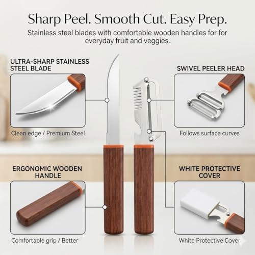 Vegetable Peelers for Kitchen, Stainless Steel Potato Peeler Hand &