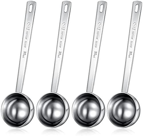 Geiserailie 4 Pcs 2 Tablespoon Scoops with Long Handle, 30 ml
