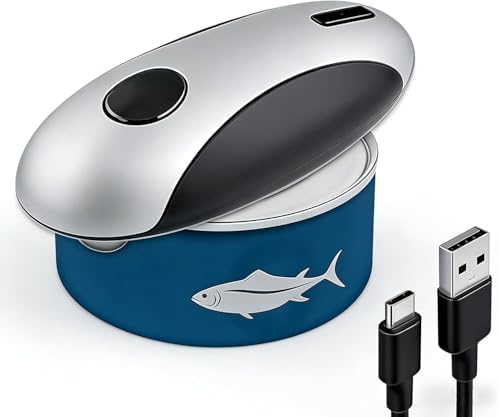 Gray Cordless Electric Can Opener, Rechargeable Kitchen Gadget