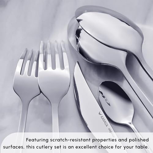 Karaca Tivoli Silverware Set For 6, 30-Piece Everyday Flatware Set