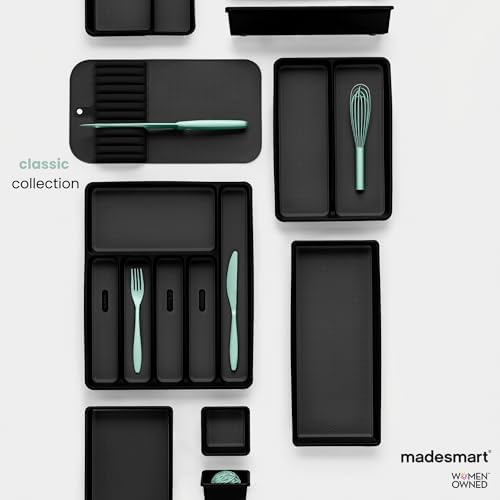 madesmart Classic In Drawer Knife Mat, 11 Knives, Carbon