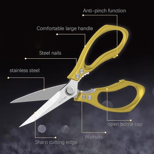 Heavy Duty Sharp Kitchen Scissors, Multipurpose Cutting Scissors for
