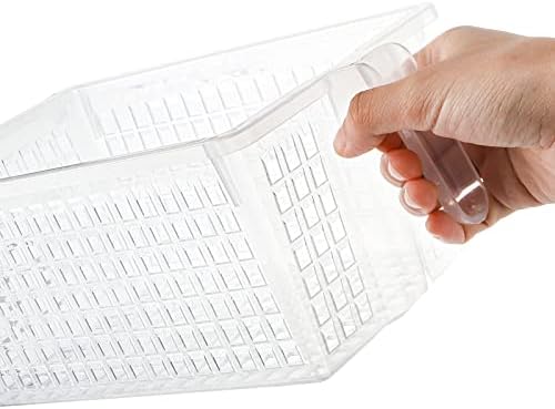 Hedume 4 Pack Plastic Storage Bins with Handle, BPA-Free Kitchen