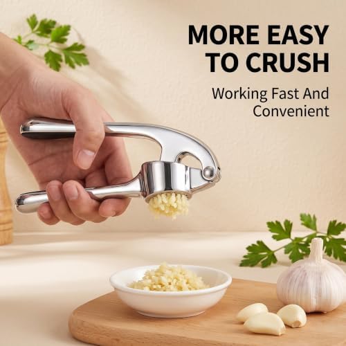 Stainless Steel 2-in-1 Garlic Press and Herb Scissors