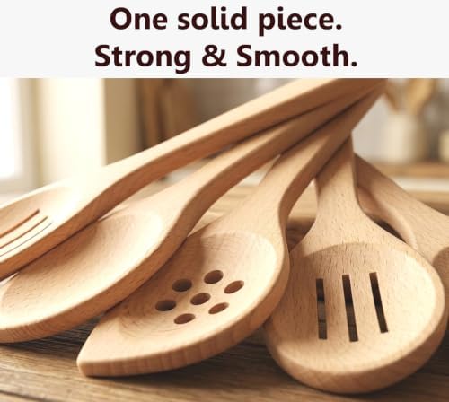 ECOSALL 6 Healthy Wooden Spoons For Cooking – Safe & Reliable Kitchen
