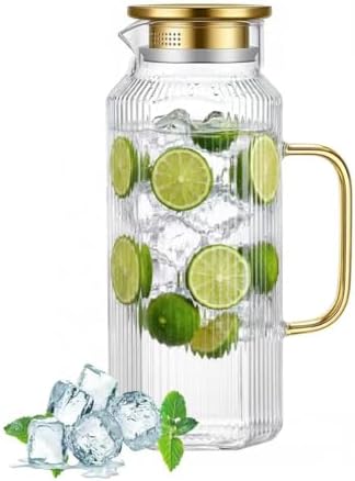 D.M DESIGN·MASTER[68 OZ/ 2 Liter] - Octagon Glass Water Pitcher with