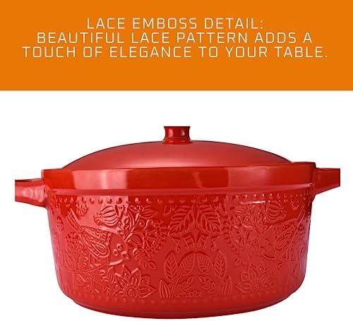 Ceramic Casserole Dish - Baking Dish Bowl Oven Safe With Lid and