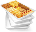 WOWBOX 4-Pack Reusable Plastic Serving Trays for Snacks, Fruit and