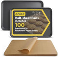 Bake Choice 2 Pack 18x13In Half Sheet Pans With 100Pcs Parchment