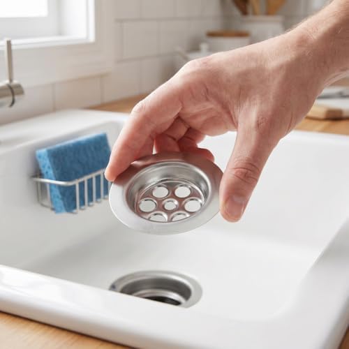 Lurrose 1 Set Kitchen Sink Drain Cover - 70mm/2.8inch Stainless Steel