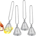 Chengu 4 Pcs Stainless Steel Spring Whisk, 8.46 Inch Hand Push Beater