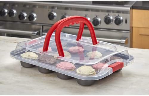 Nifty Solutions Cake Pan & Muffin Pan with Lid, 2 Piece Baking Pans