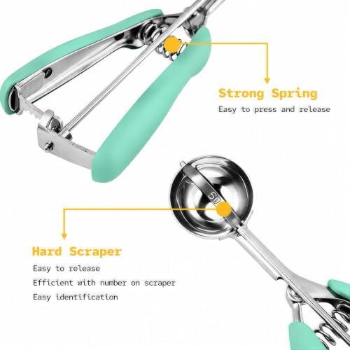 Green Cookie Scoop Set, Cookie Scoops for Baking Set of 3
