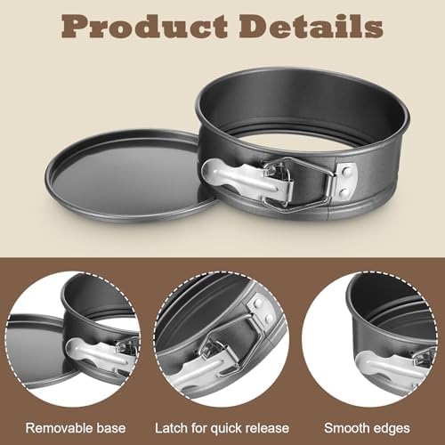 8 Pcs 4.7 Inch Springform Pan with Removable Bottom, Nonstick, Round