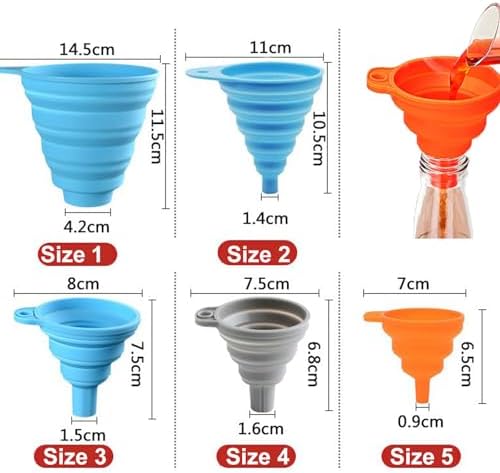 Kitchen Funnel Set 5 Pack, Small to Large, Kitchen Gadgets Accessories