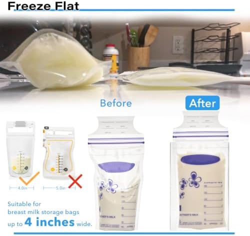 Ugotfeels 2 Pack Breastmilk Storage Bags with Freezer Flattener