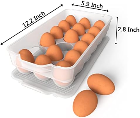 Clear Covered Egg Holder 3-Pack, Plastic Egg Storage for Refrigerator