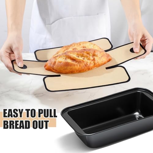 4 Pcs Loaf Pan with Liners Set 8 x 4 Inch Non-stick Bread Pan