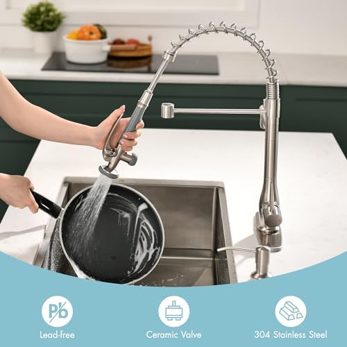 GIMILI Commercial Kitchen Faucet with Pull Down Sprayer