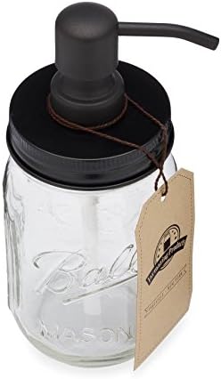 Jarmazing Products Mason Jar Soap Dispenser, Black, 16 oz
