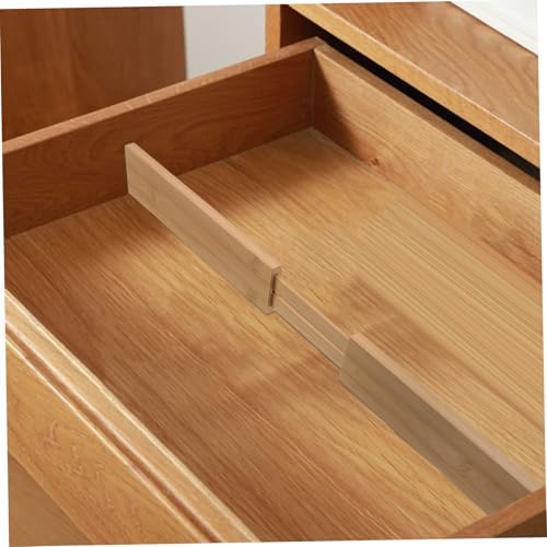 PRETYZOOM Bamboo Retractable Drawer Dividers Adjustable Organizer for