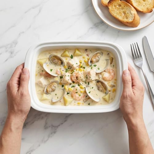 12" x 8" Ceramic Casserole Baking Dish With Glass cover, Lasagna Pan