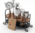 Cocktail Shaker Set with Stand, Mixology Bartender Kit for Drink