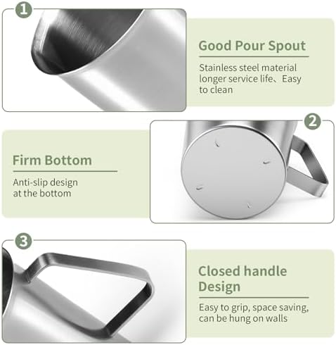 Stainless Steel Metal Measuring Cup w/Handle for Liquid,24&24oz