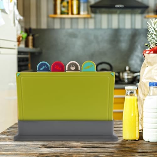 Plastic Chopping Board Set of Four with Non Slip Design