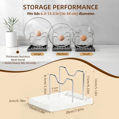 2 in 1 Pot Lid Holder & Spoon Rest for Kitchen Counter, Plastic