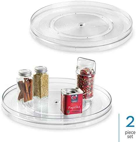 iDesign 14.5-Inch Lazy Susan Organizer, 2-Pack, Clear