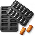 2Pcs 12 Cavity Financier Baking Pan Mold, Non-Stick Mini Loaf Muffin