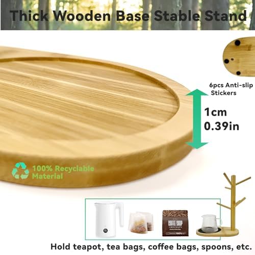SNAIL GARDEN Mug Holder with Large Storage Base & Removable Felt Pad