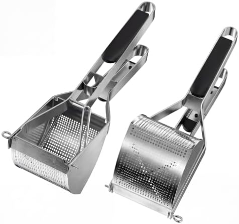 15oz Potato Ricer with 4 Plates - Heavy Duty Stainless Steel Masher