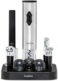 Ivation 9-Piece Wine Opener Set, Electric & Air Pump, Aerator, 4