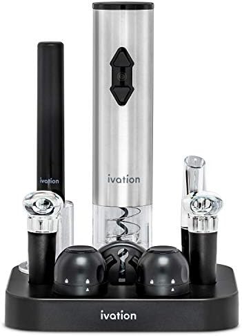 Ivation 9-Piece Wine Opener Set, Electric & Air Pump, Aerator, 4