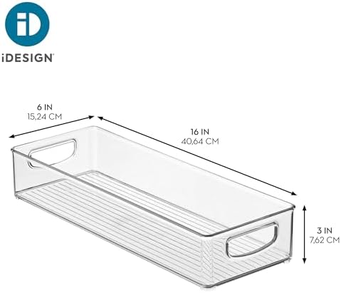 iDesign Slim Clear Storage Bins, 2-Pack