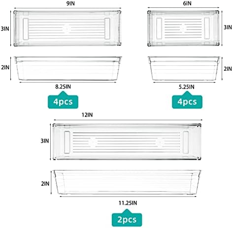 Clear Plastic Drawer Organizer Tray for Vanity Cabinet